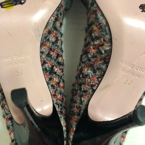 RED Valentino patent bow & tweed heels - Picture 11 of 12